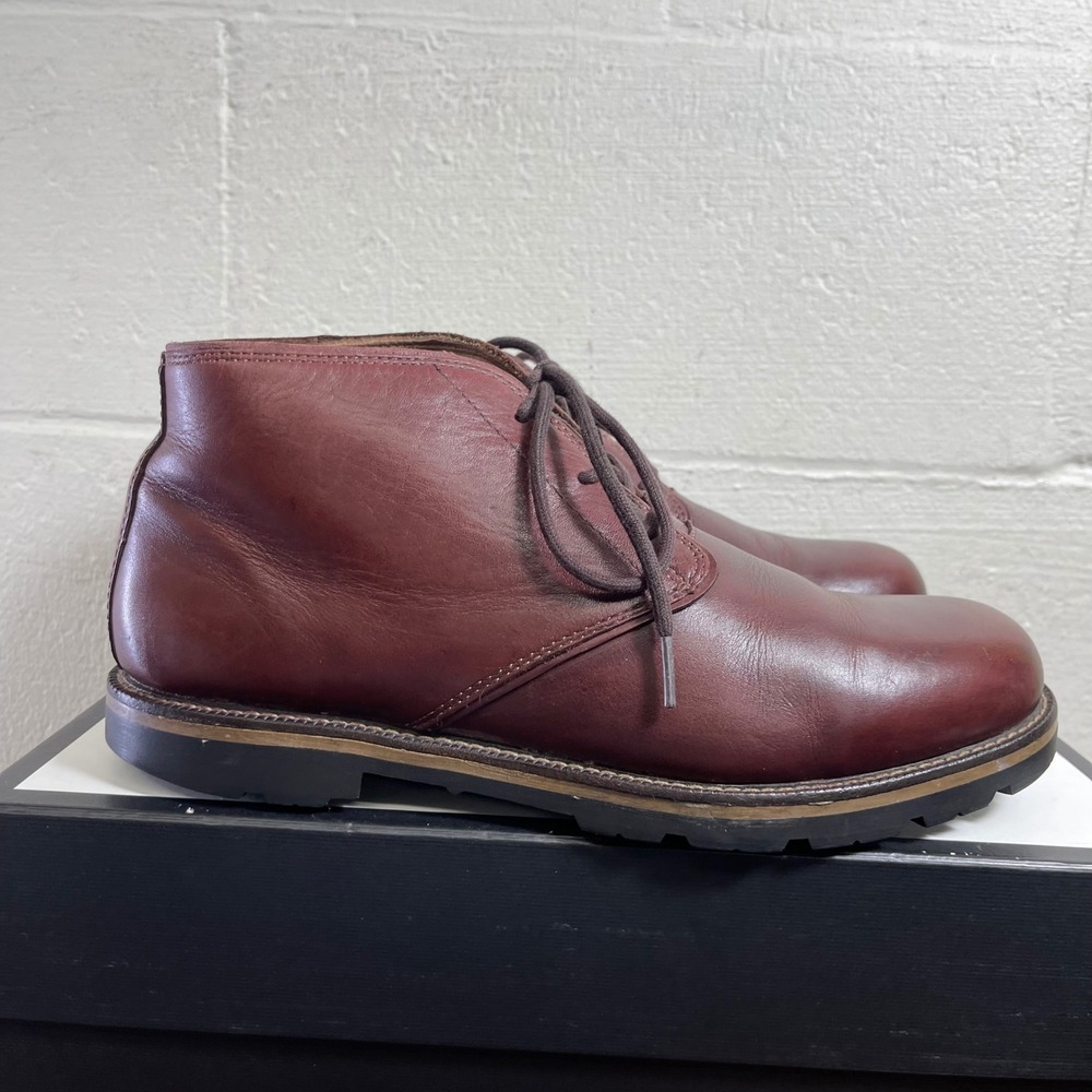 L L Bean Chukka Ankle Boots Burgundy Leather Lace up Men's Size 11 M